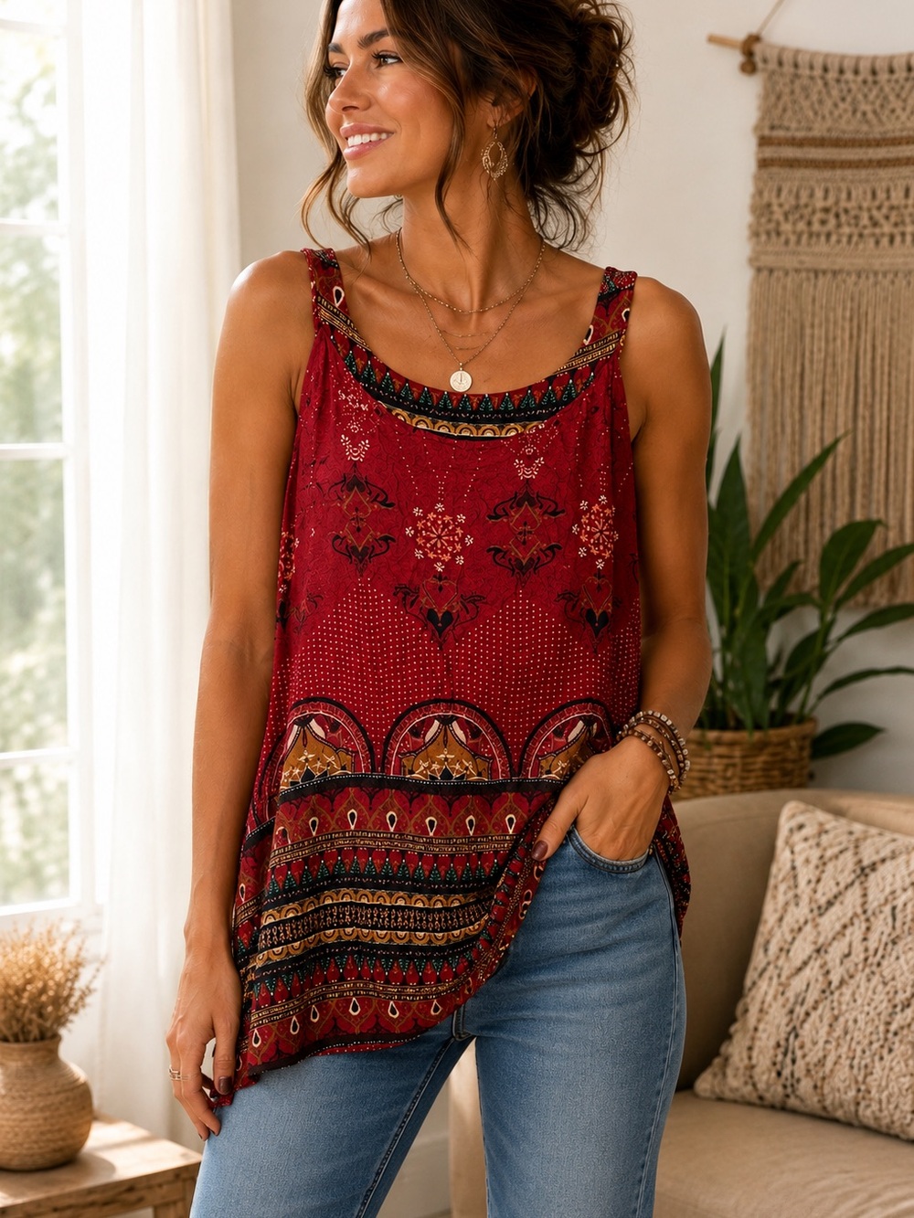 FARM Rio NWT Red Bangalora Tank